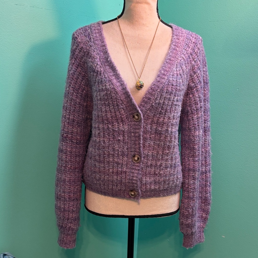 Jessica Simpson Lavender Cropped Cardigan Sweater